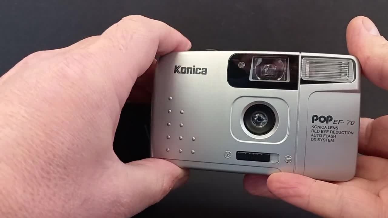 Camera Konica Pop EF-70, Vintage Film Camera 1990s, Point and Shot