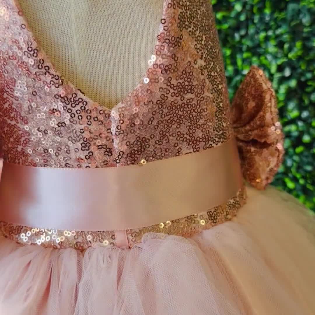 Children's Place Rose Gold Dress For Toddler Rose Gold Flower Girl Dress, Peach Blush Tulle Party Dress, Dusty Mauve Boho Chic Beach Wedding Dresses, Cake Smash Toddler Outfit