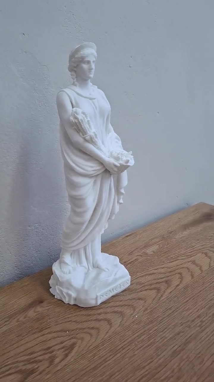 デメテル像 32cm、オリンポスの自然の女神、古代ギリシャの女神像
