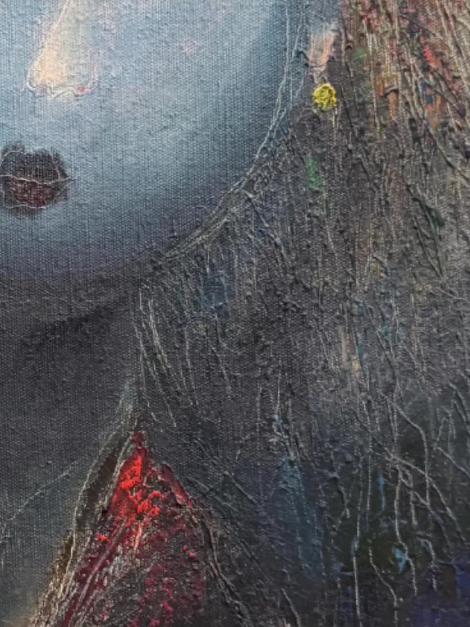 オリジナルの油絵、現代アート、肖像画、大きな壁アート、額入りアート