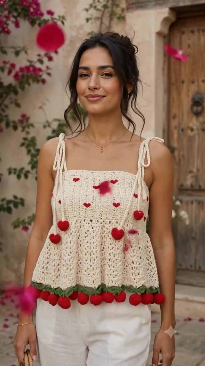 Crocheted Crop Top Pattern With Video Guide Babydoll Heart