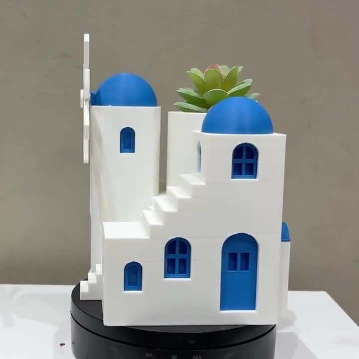 ギリシャ サントリーニ島 ブルードーム オブジェ インテリア 置物 サントリーニ プランター #9 • ブルードーム ギリシャの島の風景