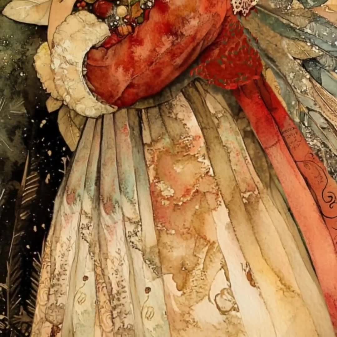 Christmas Angel Watercolor Painting: Printable Holiday - Digital