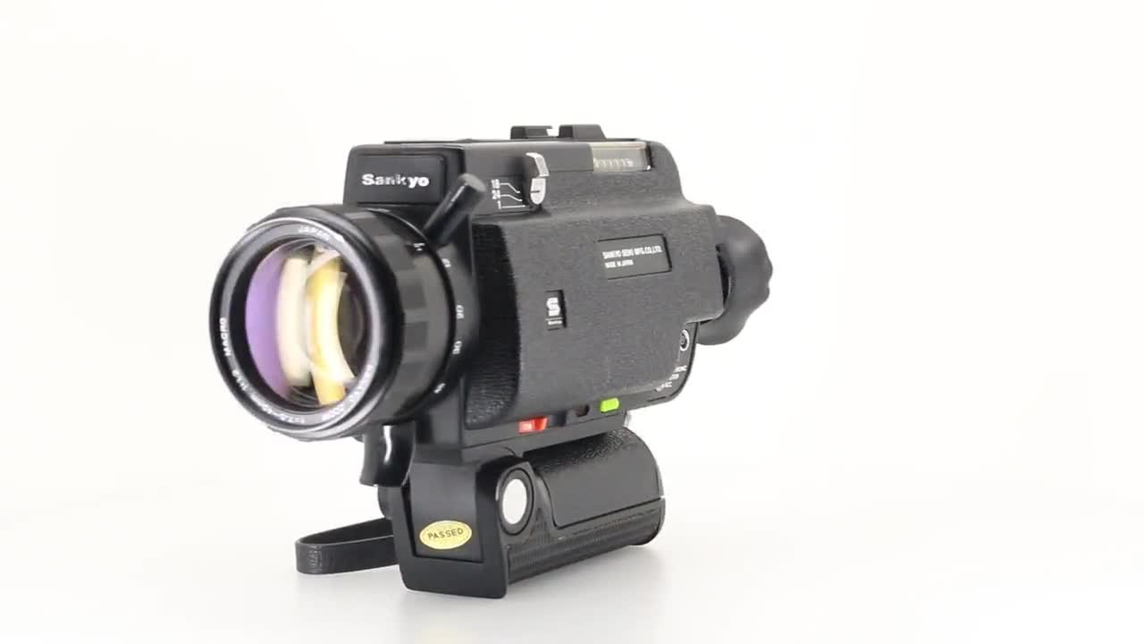 MINT Sankyo ES-66XL Super 8 Film Camera Set With Lens Hood, Cap