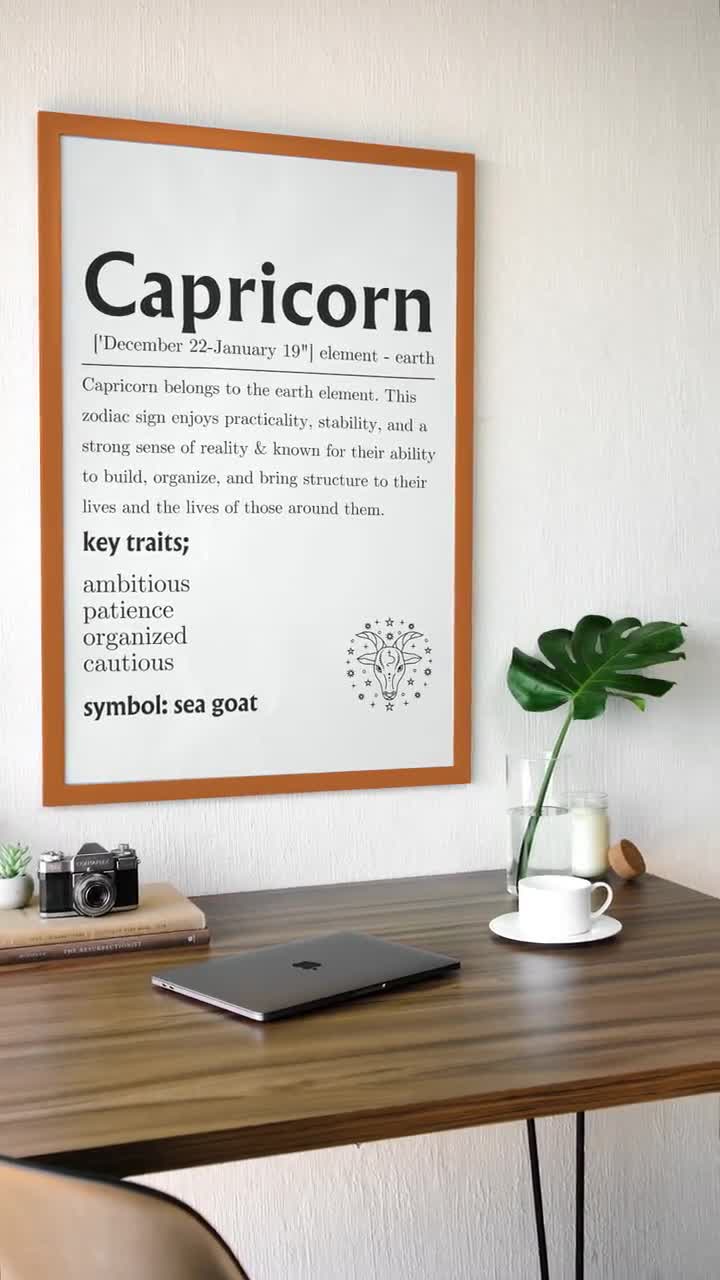 Capricorn Definition Print: Zodiac Astrology Gifts (digital