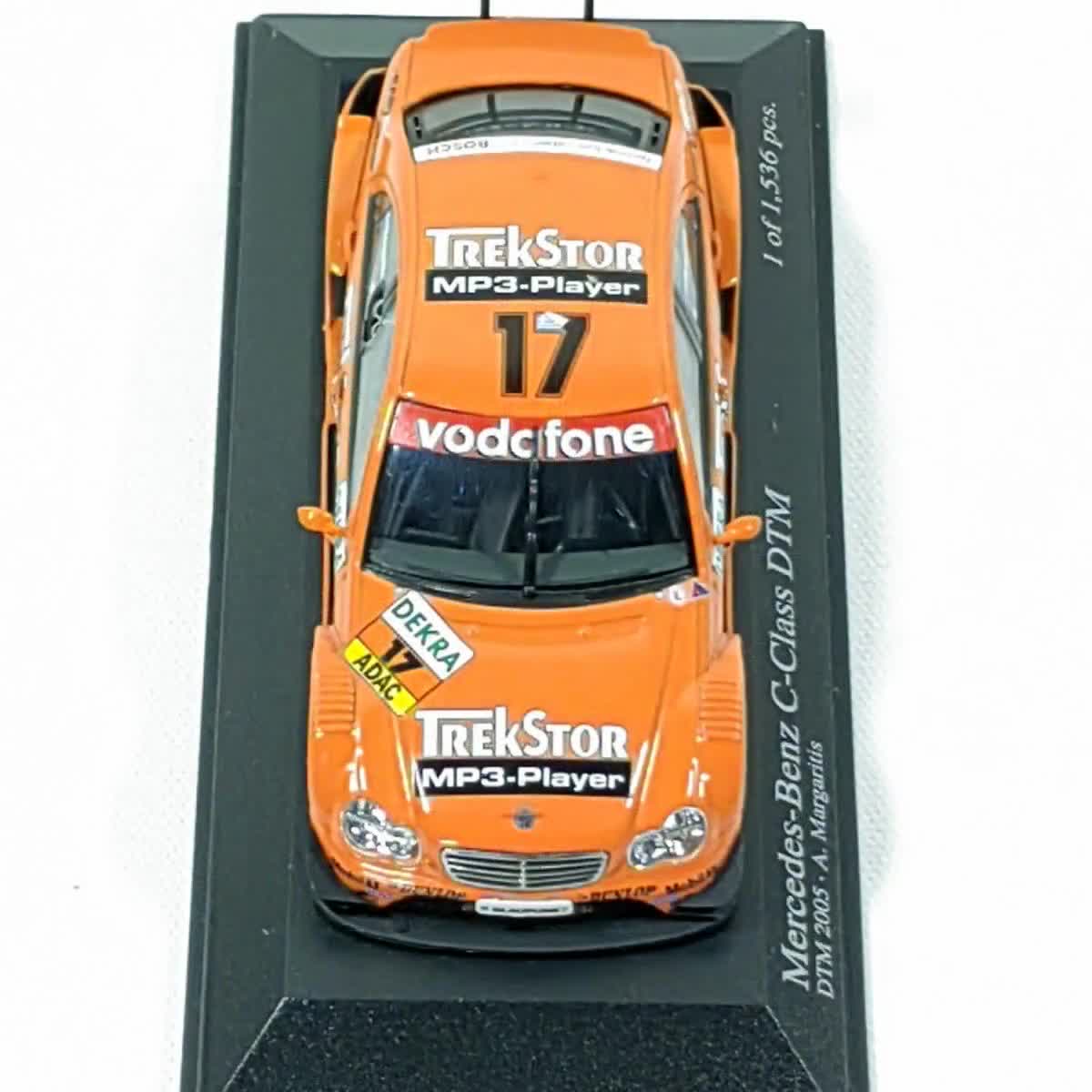 1:43 Mercedes C Class DTM 2005 No17 A Margaritis Orange Diecast