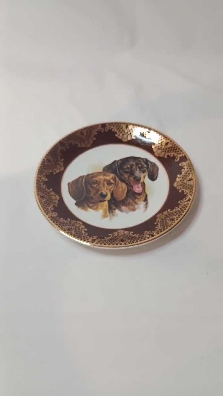 廃盤　レア！ Crownford 前身バーレイ　ドッグプレート Vintage Weatherby Hanley Dog Plate, Royal Falcon, Made in England