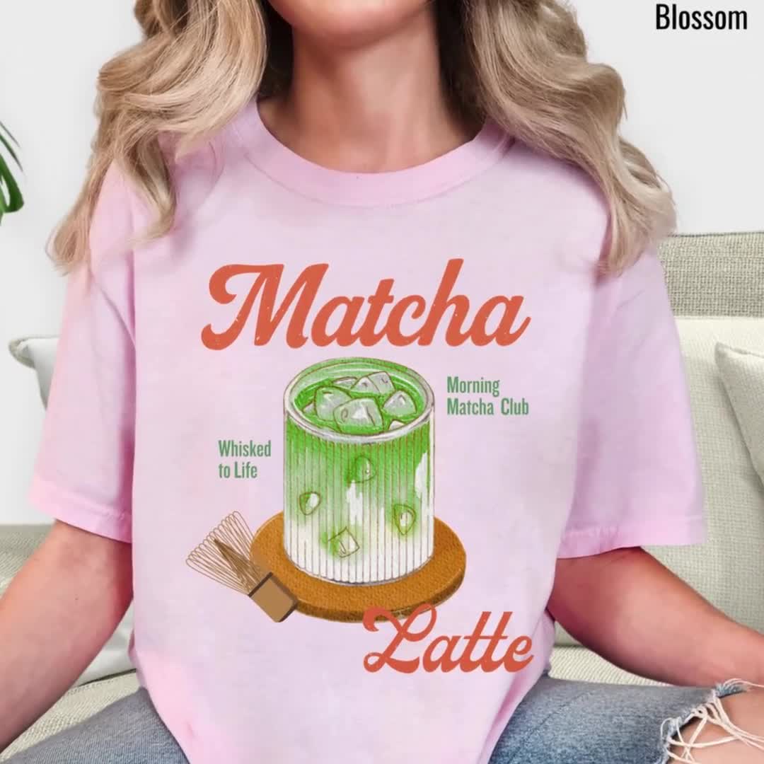 Comfort Colors Trending Matcha Latte Retro Graphic Tee, Morning