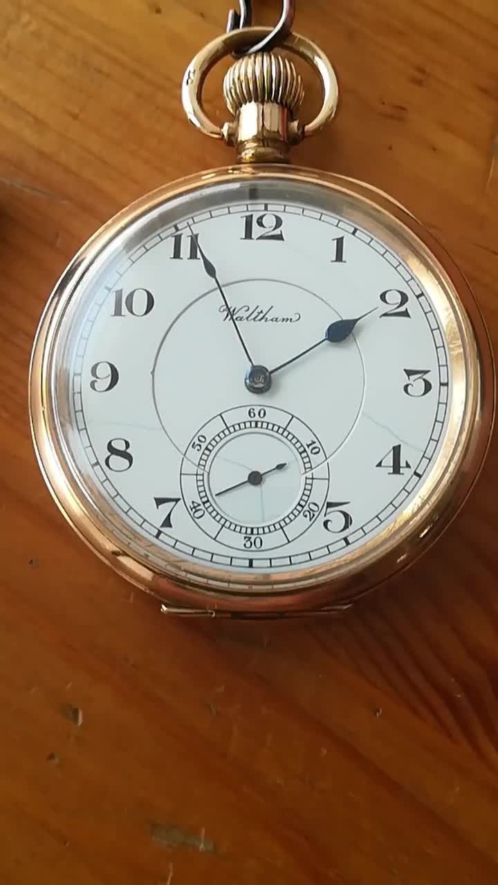 1920年製ウォルサム社製ヴィンテージ懐中時計、アメリカ製、直径46.5mm