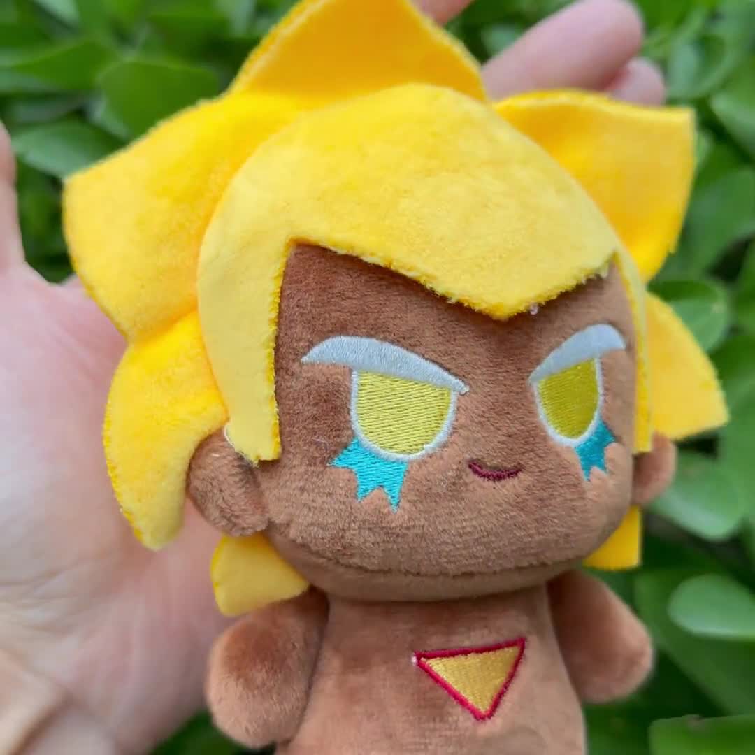 Golden Cheese Cookie Plush Keychain, Handmade 4.5