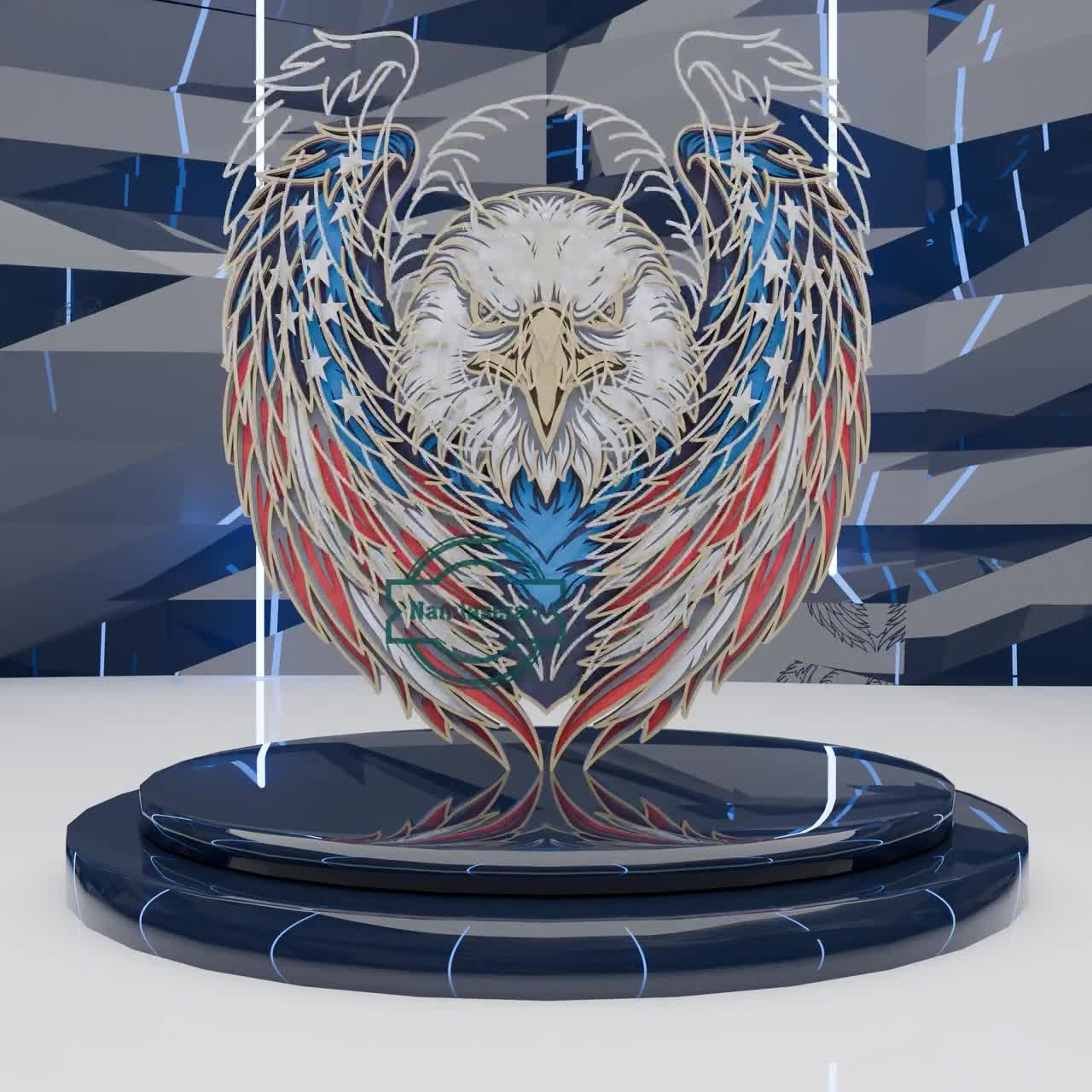 希少　beauty:beast デジタルアメリカ国旗柄ハット 愛国的な鷲のSVG - アメリカ国旗レーザーカットファイル - デジタル