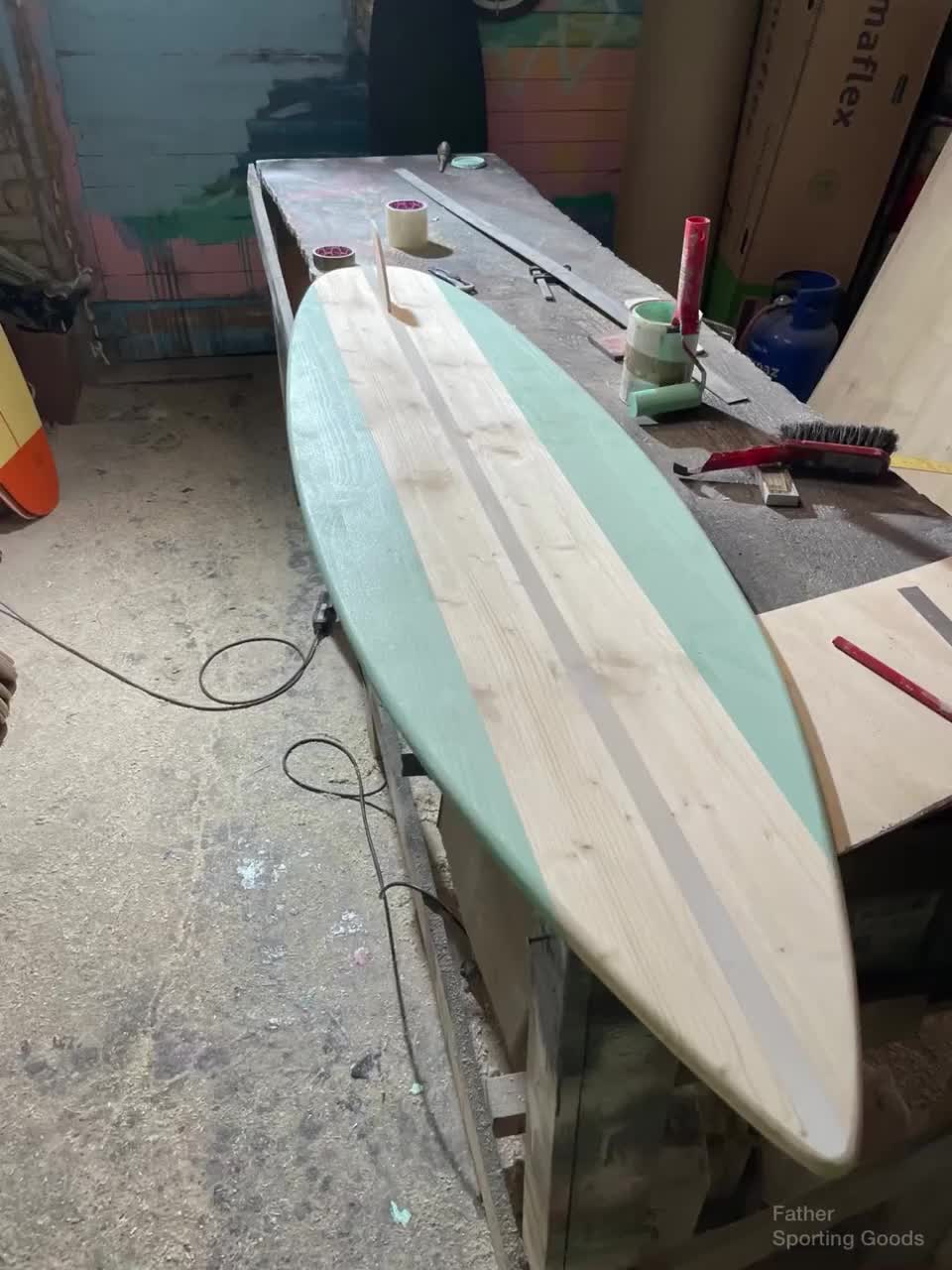 木製ヴィンテージ サーフボード ウォール アート 装飾 180 cm デコ
