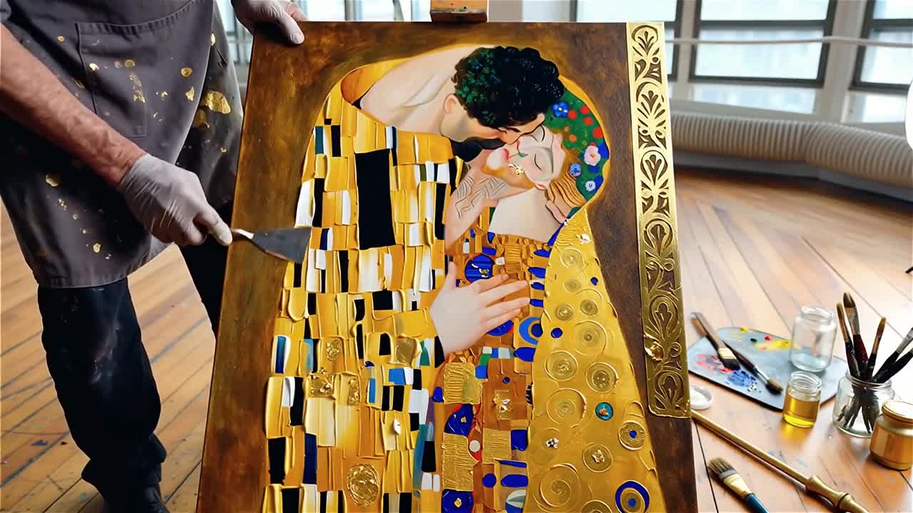 クリムト「アデーレ・ブロッホ＝バウアーの肖像 I 黄金の女」手描きの