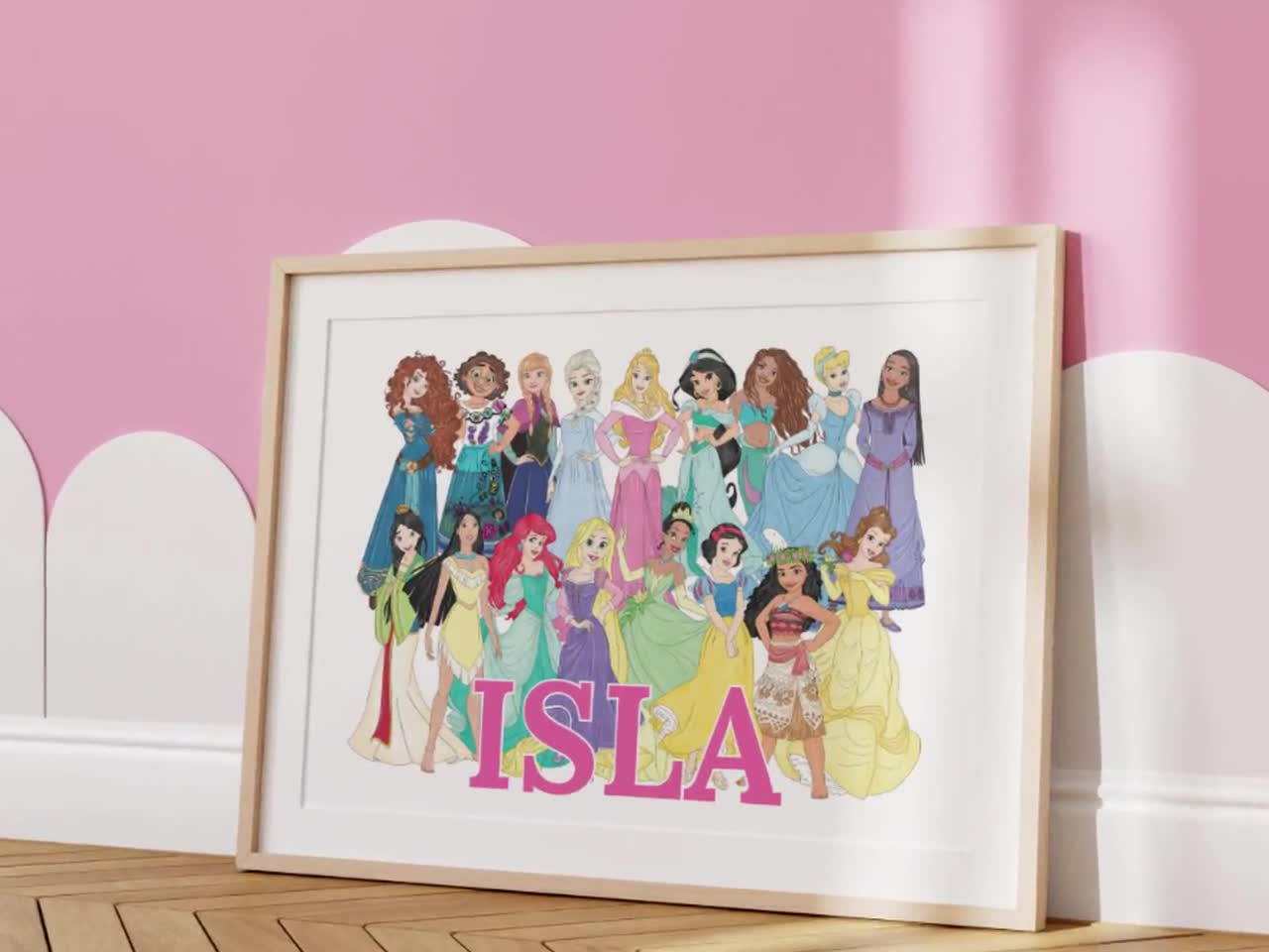 Personalised Name Princesses Landscape Wall Art – Digital Download