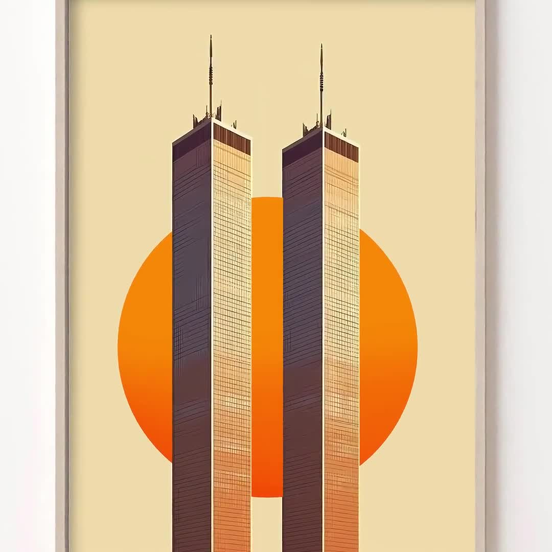 World Trade Center 1 & 2 Art Print | Architecture Minimal
