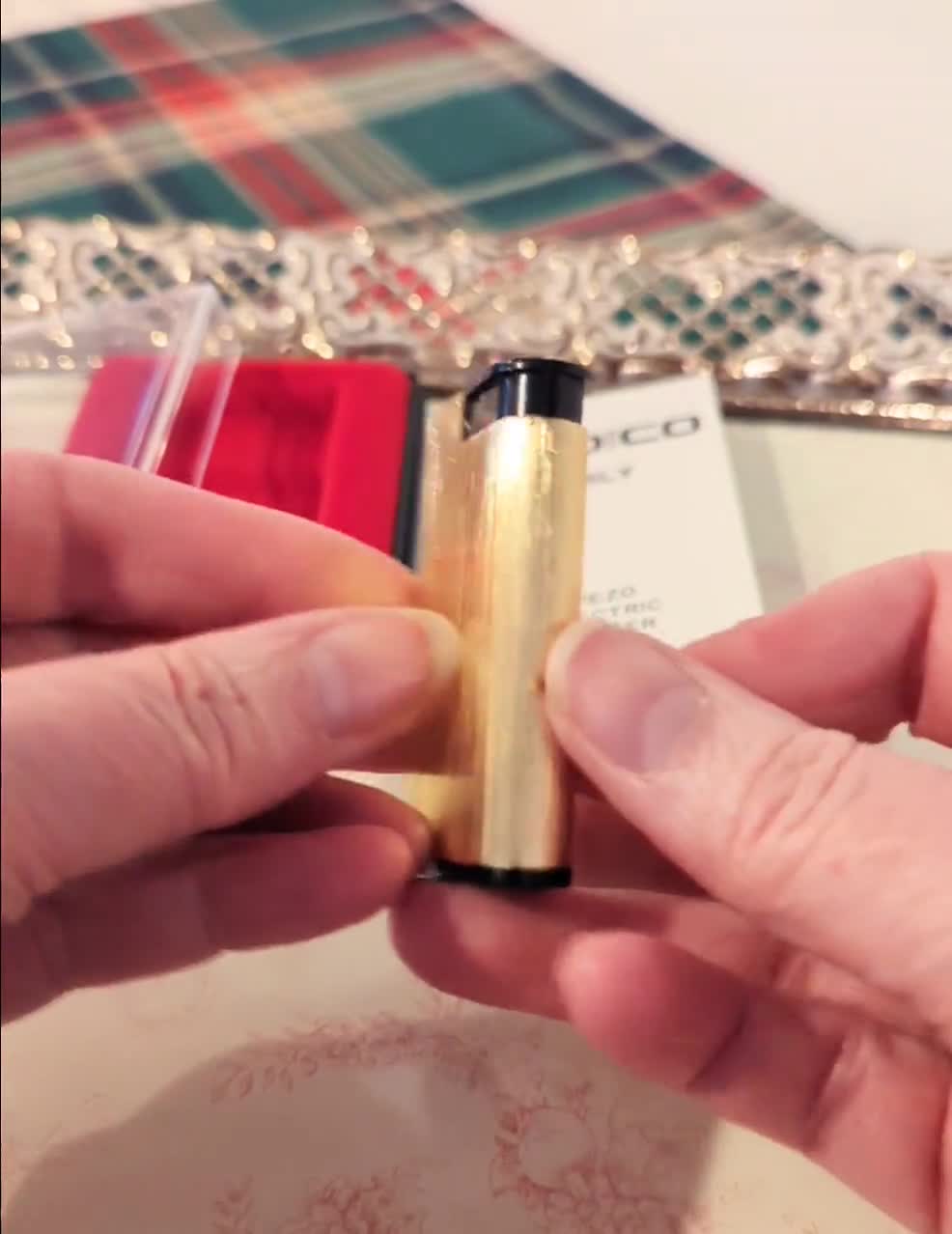 NOS 1980s Vintage Gold and Black Medico Piezo Electric Butane