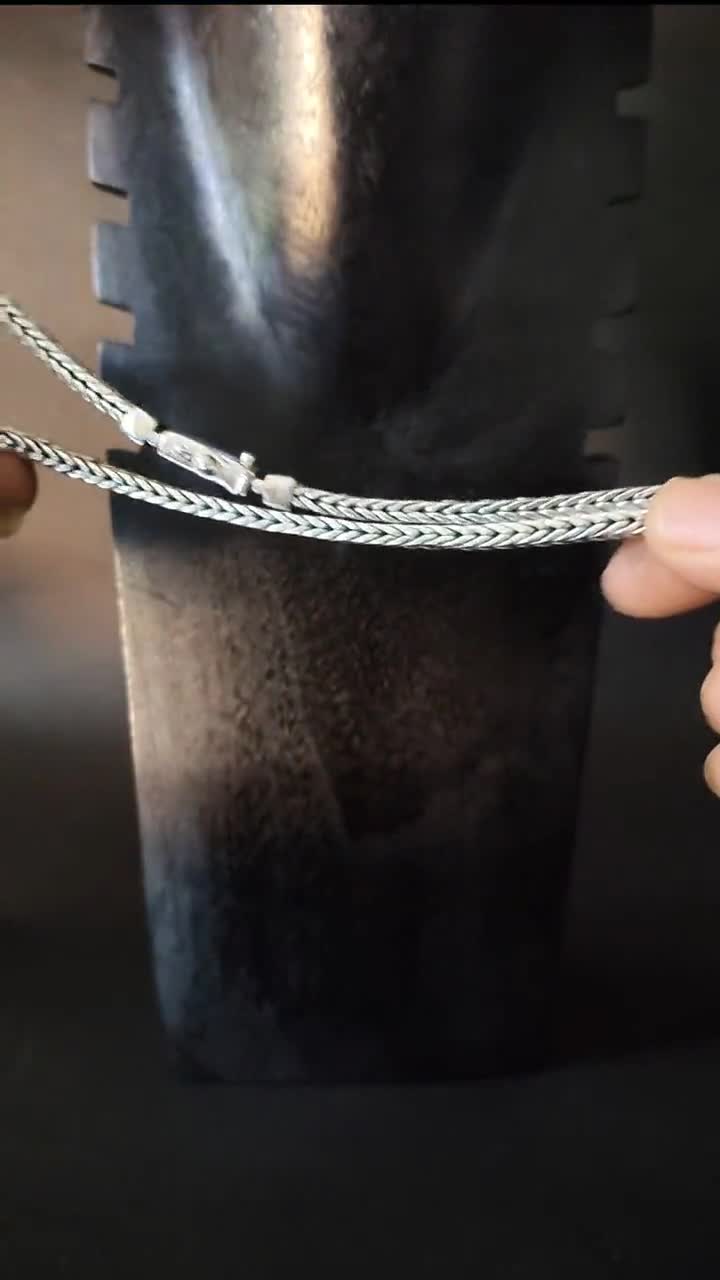 999 Silver Foxtail Chain Necklace - Handmade Bali Jewelry - Etsy