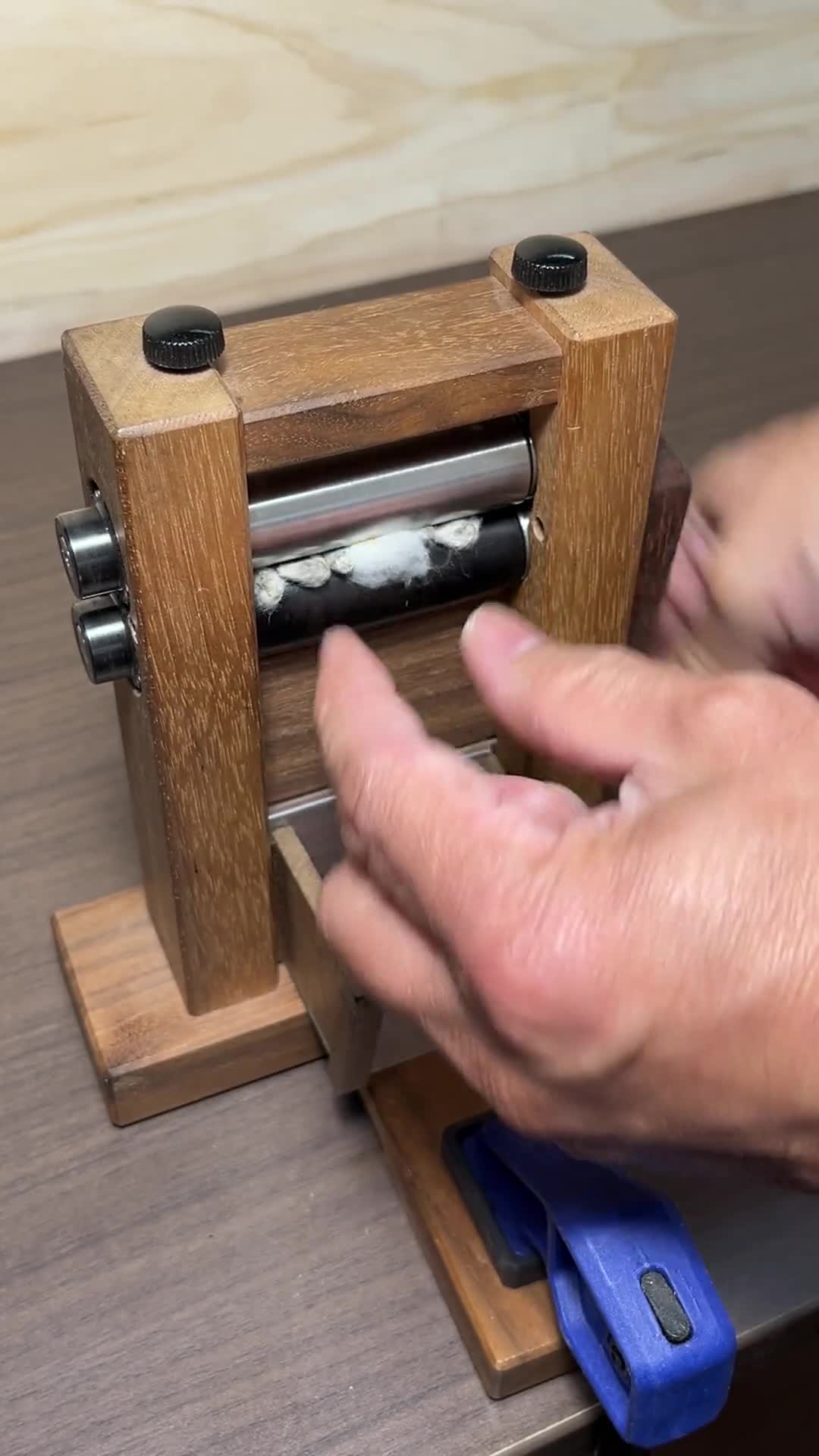 Japanese Hand Crank Cotton Gin Set | Cotton Seed Separator for