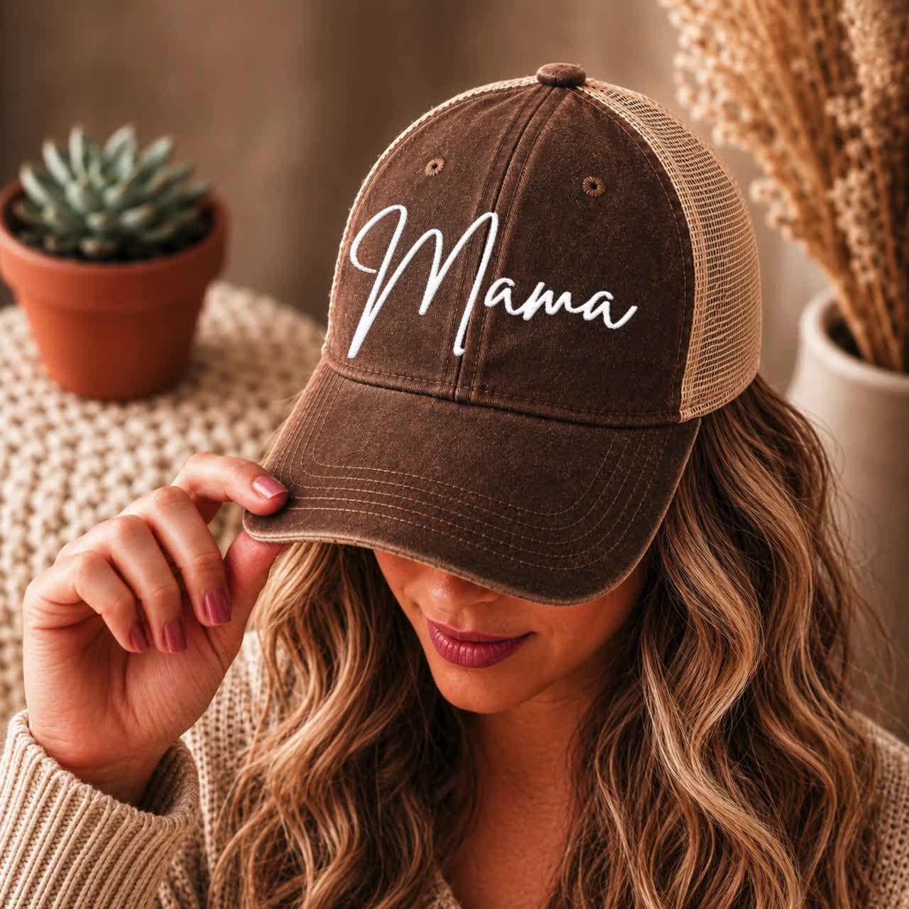 Embroidered Mama Hat, Personalized Mama Baseball Cap, Mama Trucker