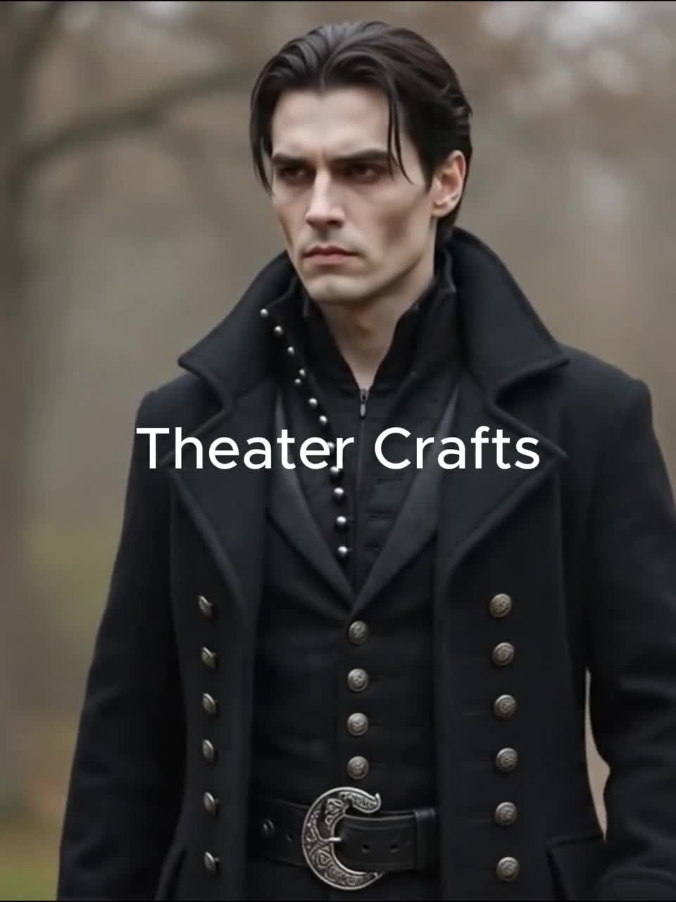Pirate Coat Black Wool : Vampire Goth Cosplay Victorian Steampunk