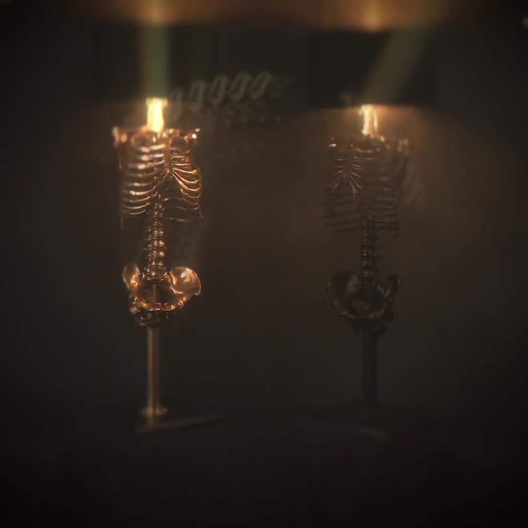 Skeleton Floor Lamp | Gothic Home Decor | Handmade by the