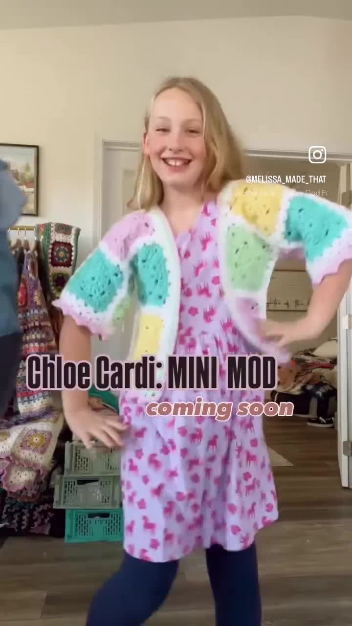 MINI MOD Chloe Cardigan (CHILD) Crochet Pattern / Granny Square