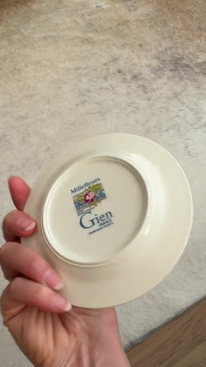Gien Millefleurs Faience Mini Plates, Set of 2, Handmade in France