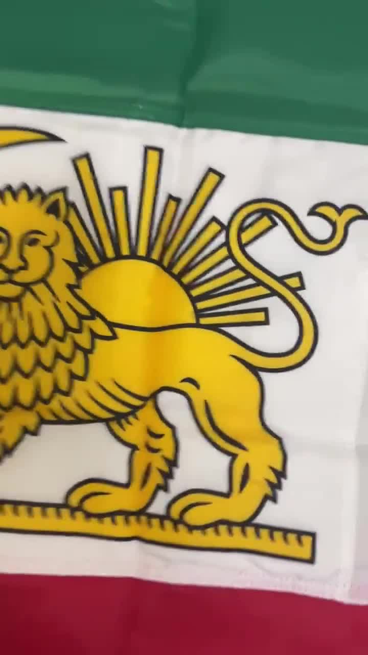 ヴィンテージイラン太陽獅子旗ラペルピン、七宝焼エナメルアクセサリー