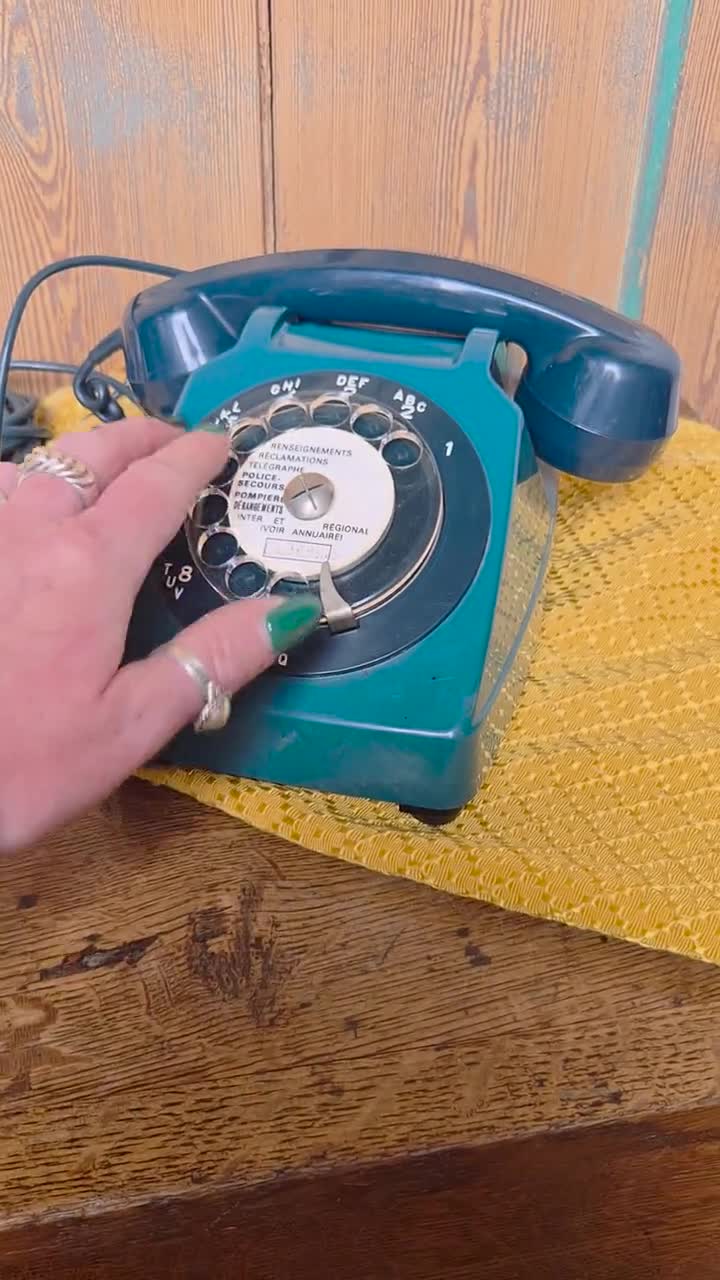 Vintage French PTT Telephone | Socotel S63 Blue Telephone, Vintage