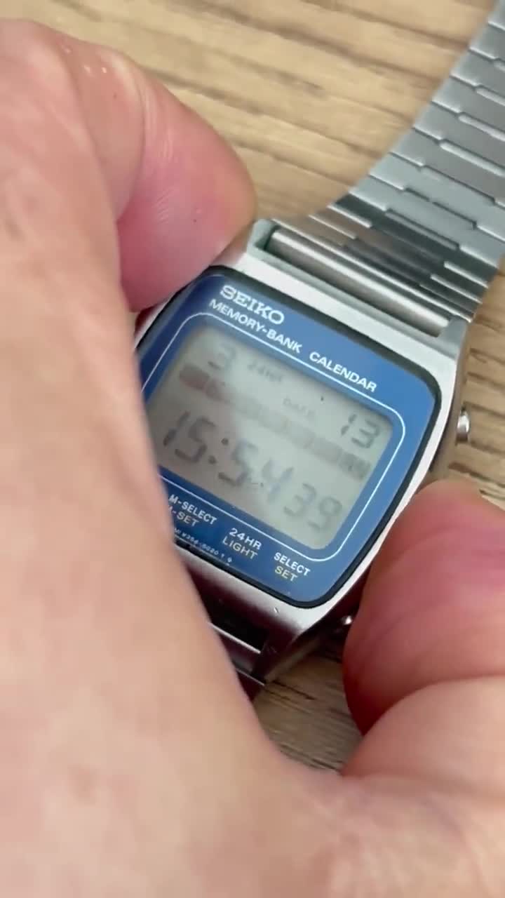 ULTRA RARE Vintage Seiko M354-5020 Lcd Menswatch, Memory Bank
