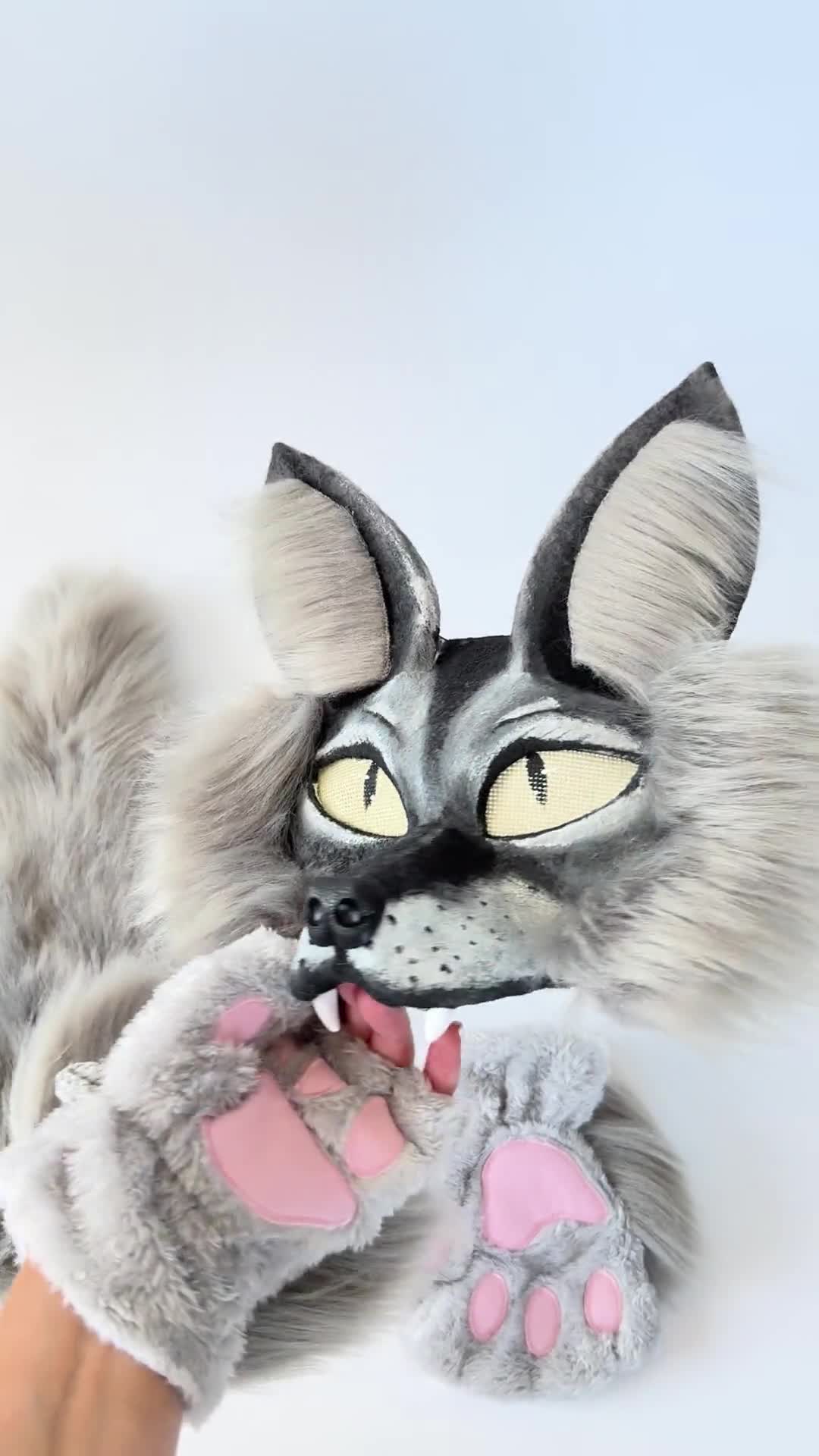 灰色のオオカミのマスク | 動物コスプレ | 獣人装備 | クアドロビクス