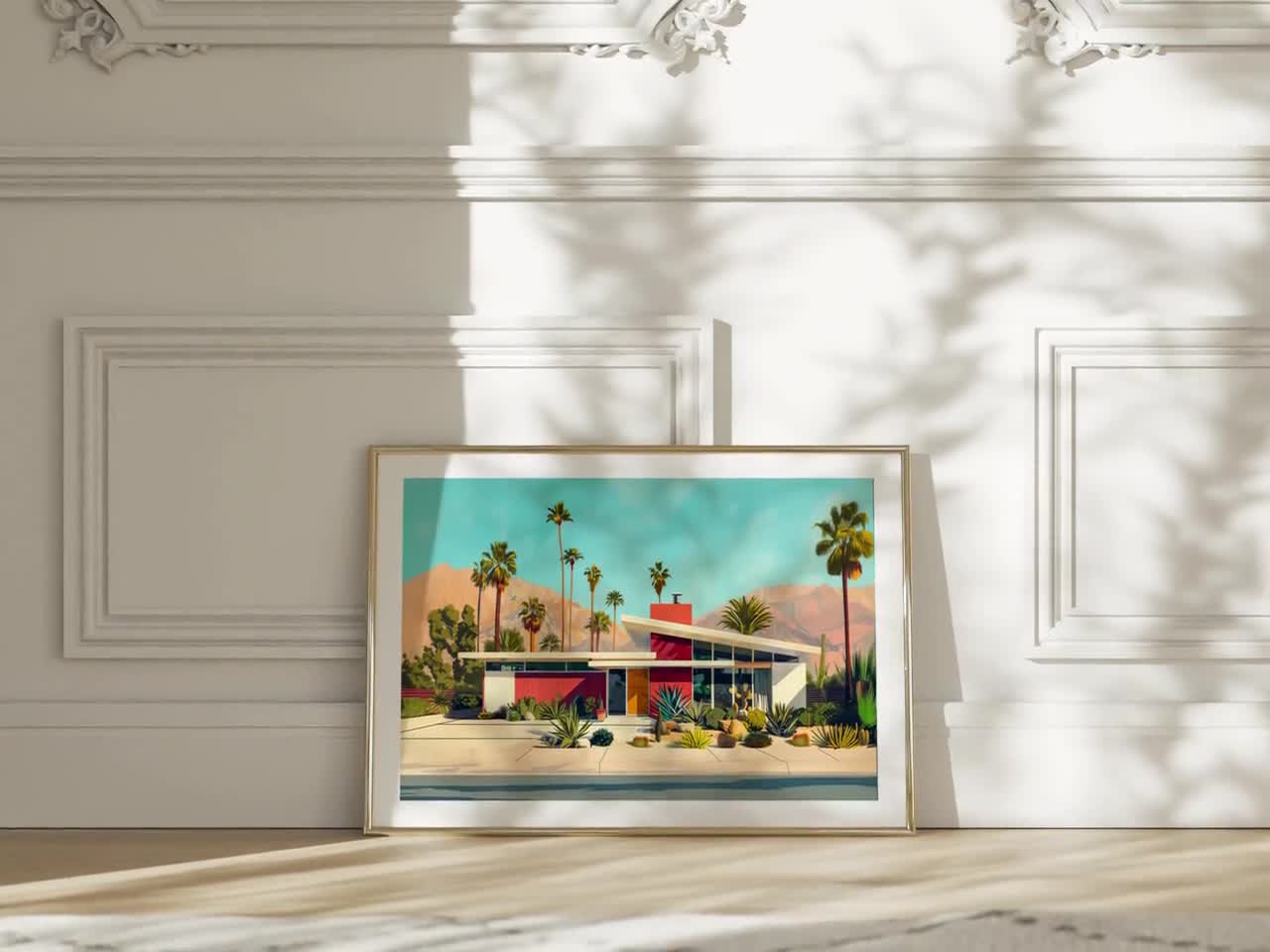 Mid Century Modern Palm Springs House Architecture Art Print