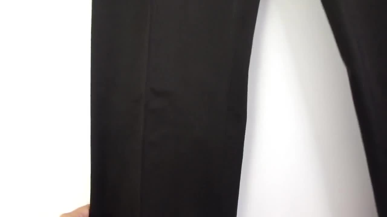 Vintage 90s Black Wide Slacks M, 90s Minimal Straight Leg Trousers