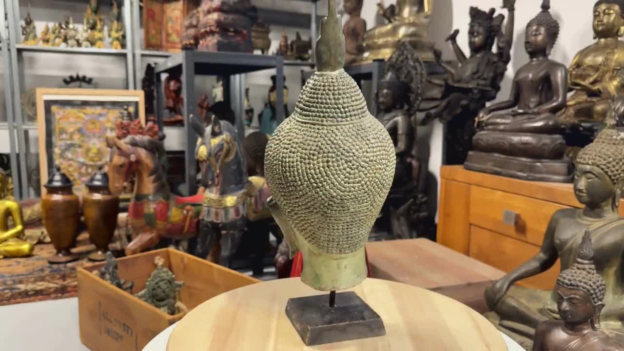 18世紀 東南アジア ラオス 青銅製仏像 /古銅/鋳造/金銅仏/ブッダ/タイ タイの仏頭、17世紀～19世紀のアンティーク青銅彫刻 - Etsy 日本