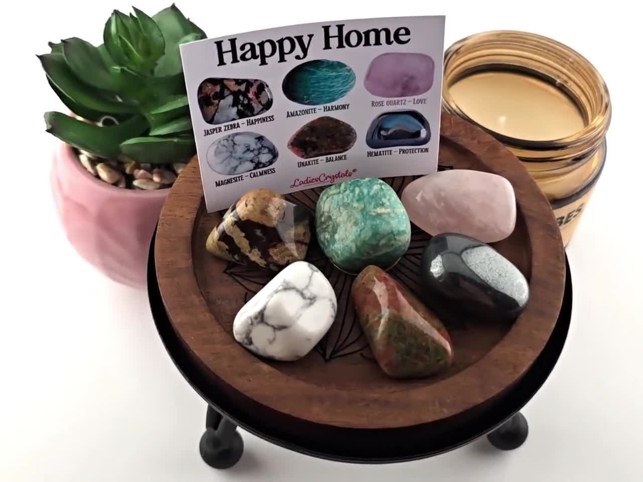 Happy Home Crystal Set, Harmony and Joy, Gift for Crystal Lovers