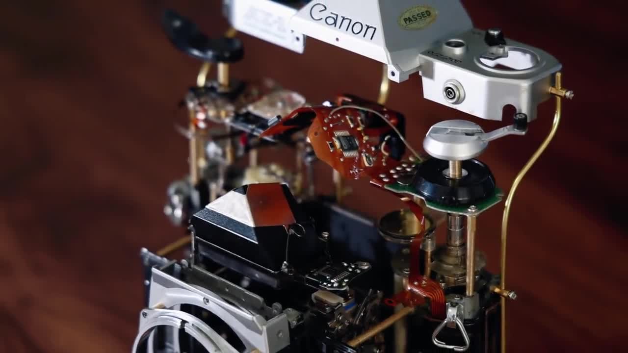 Disassembled Mechanical Film Camera, Deconstructed Canon AE-1