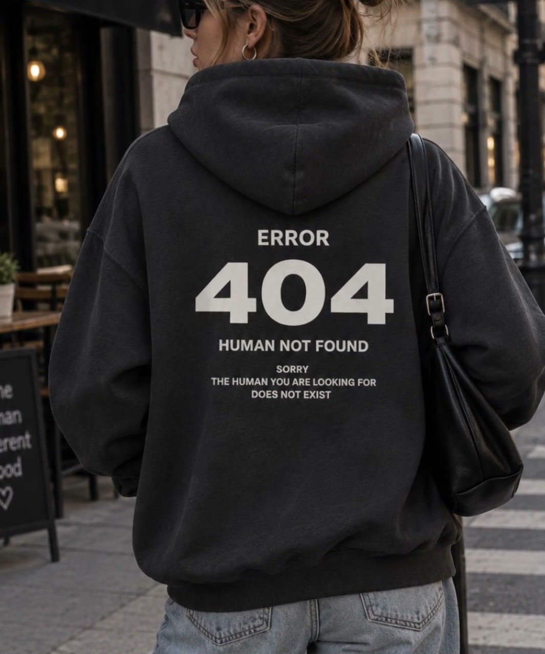 Error 404 Hoodie, Human Not Found Graphic, Funny Tech Streetwear