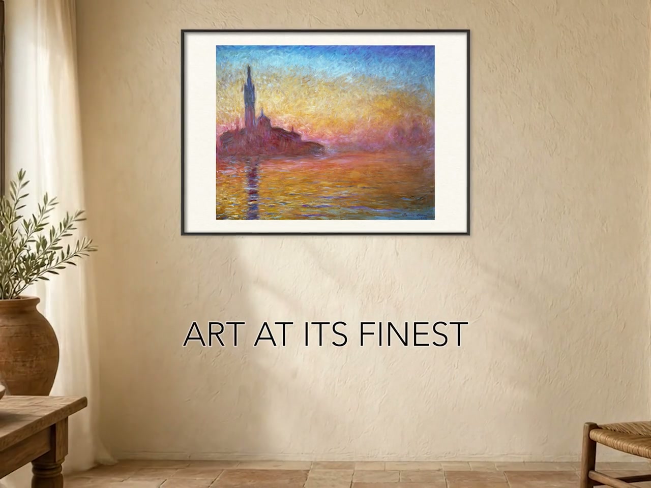 モネのヴェネツィアの夕焼けの版画：ヴィンテージ印象派の壁画 - Etsy 日本