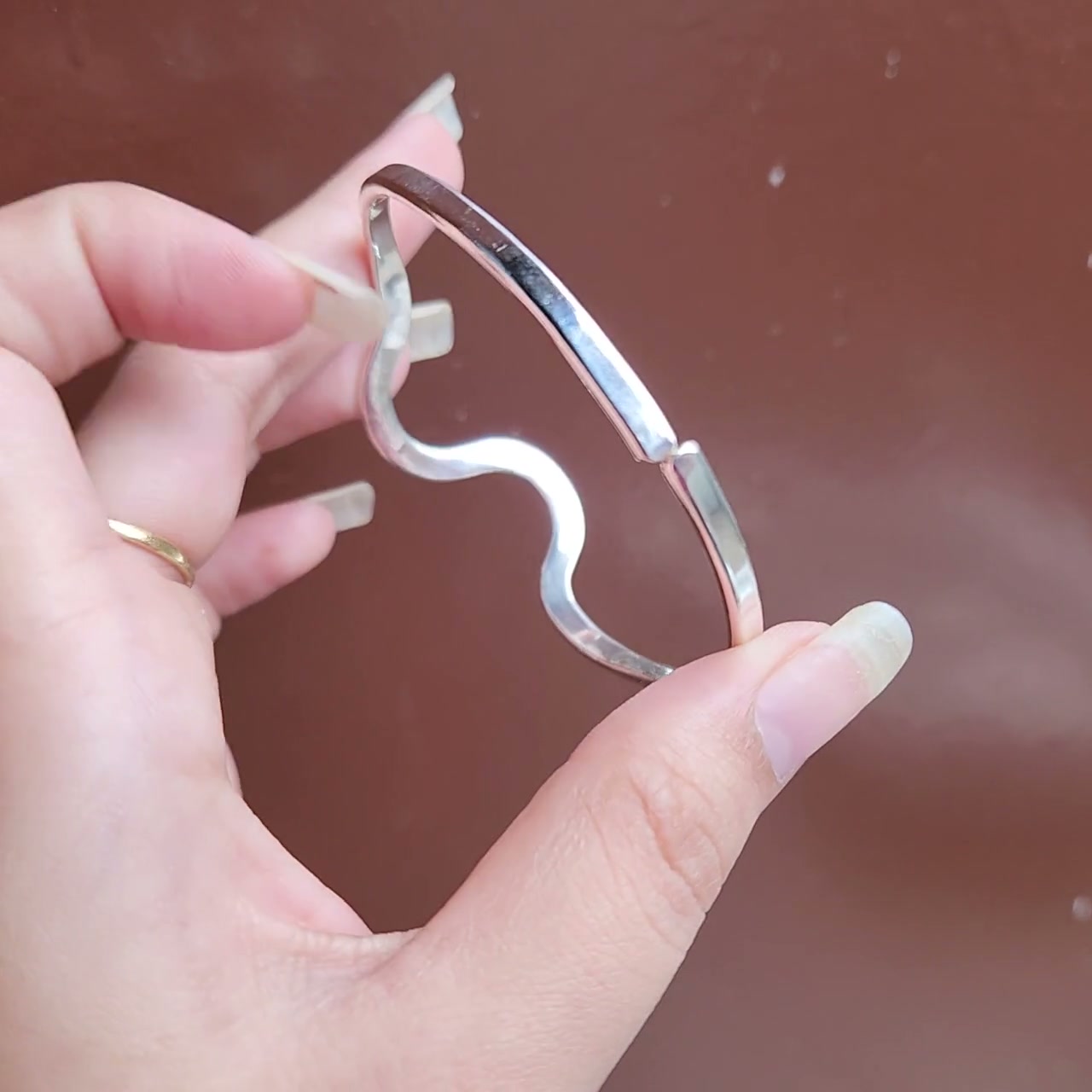 Sterling Silver Wave Bangle, Handmade Minimalist Design - Etsy