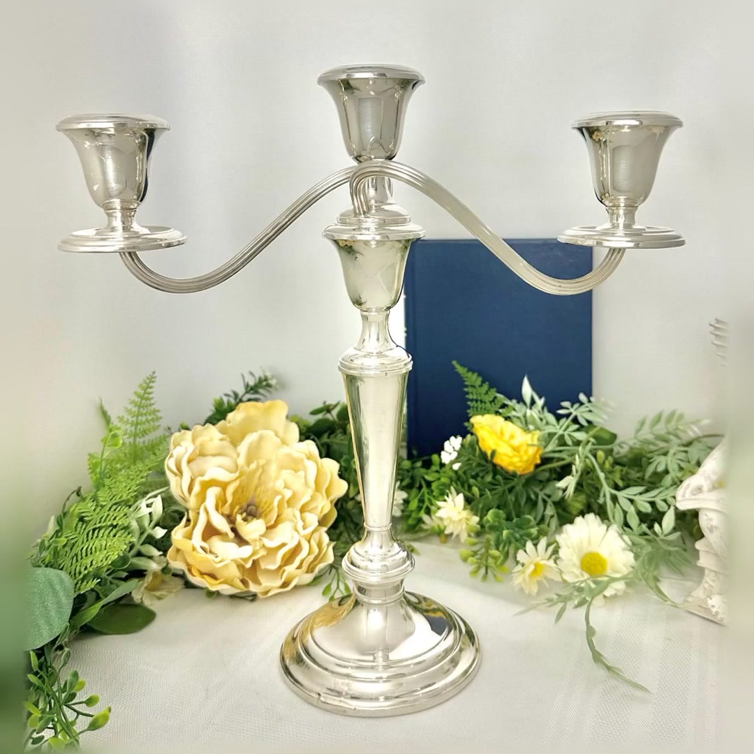 Gorham Sterling Silver 3 Arm Candelabra Convertible Candle Holder