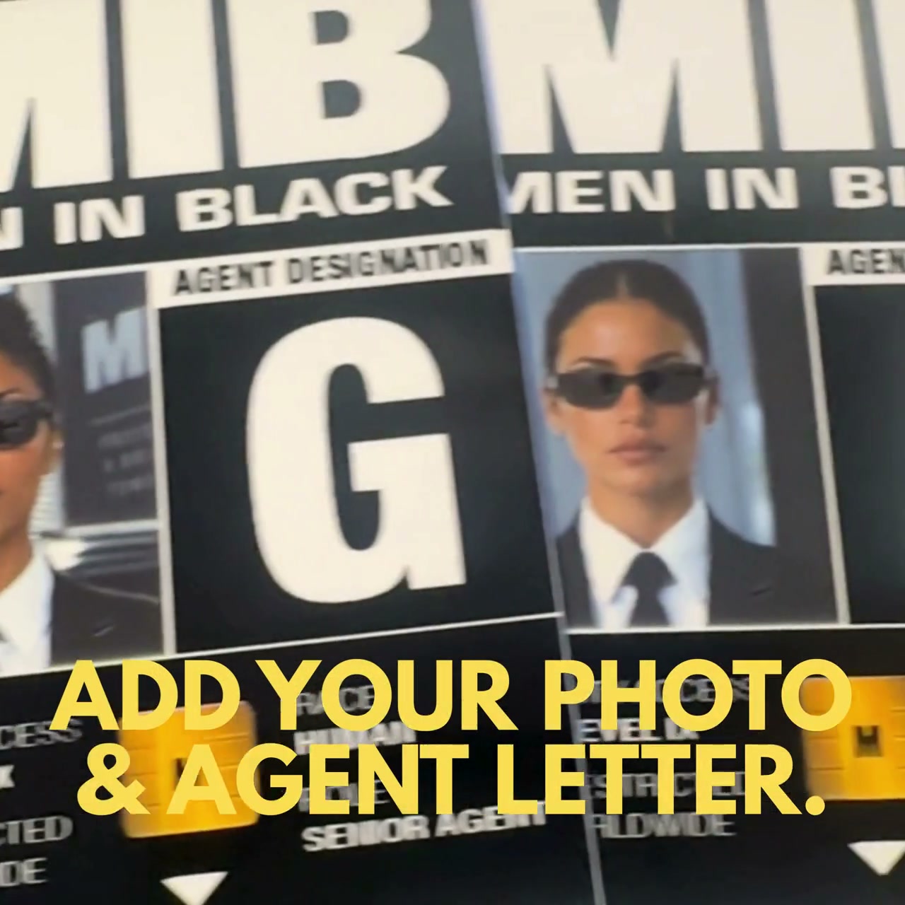 MIB Men in Black ID Card With Badge Holder and Metal Clip, Lanyard