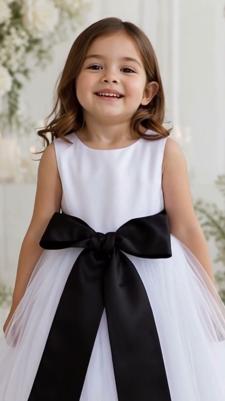 ivory and black flower girl dresses white dress, White flower girl dress with black sash, tulle dress, toddler tutu dress, baby dress, white dress blckfrideals_h25