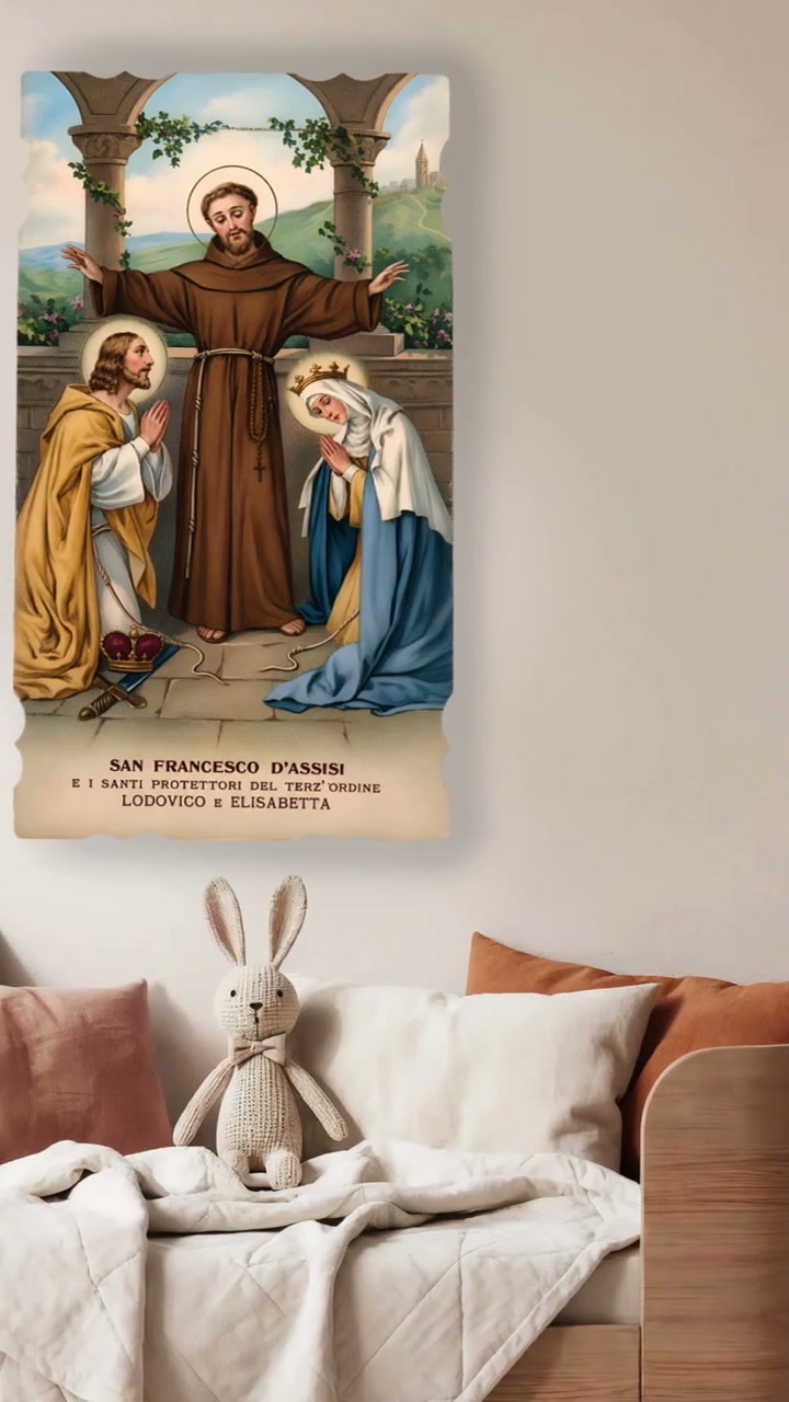 Saint Francis Blessing Louis & Elizabeth Anthony Padua, Vintage