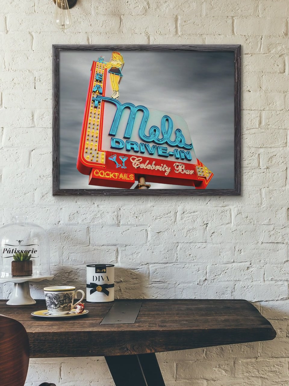 Mel's Drive-in Neon Sign Print: Retro Diner Art - Etsy