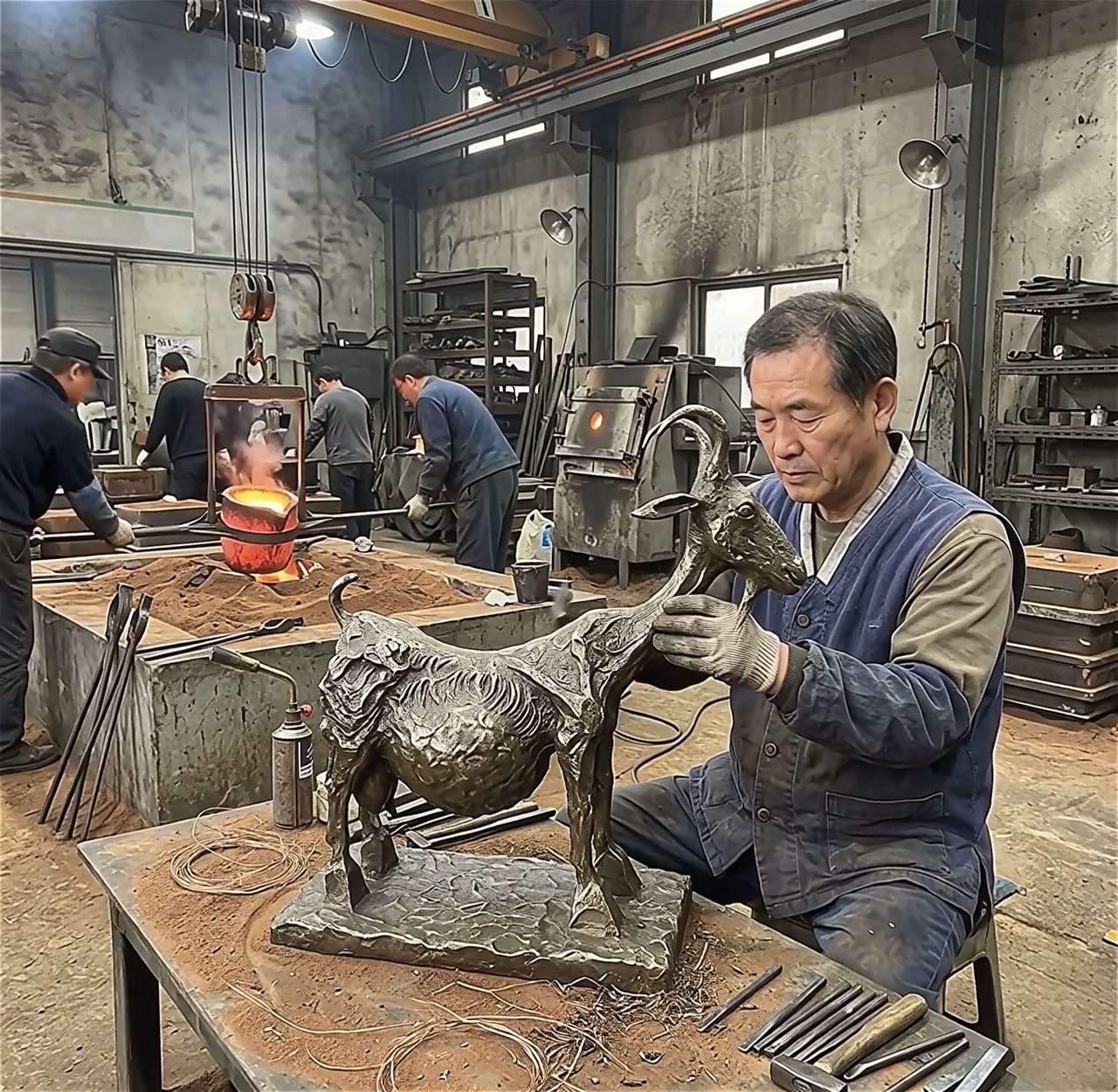 ピカソ作「雌ヤギ」彫刻 1950年 ヤギ ブロンズ彫刻 ル・シェーブル