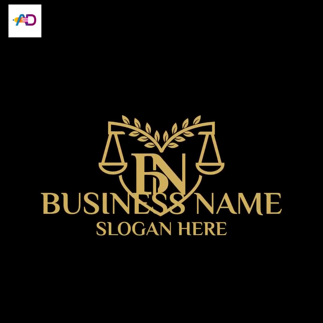 Professional Law Firm Logo | Custom Initials, Justice Scale and Laurel Design - Video thumbnail 8