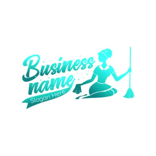 Simple Modern Cleaning Logo – Maid, Housekeeper & Gradient Logo Design - Video thumbnail 3