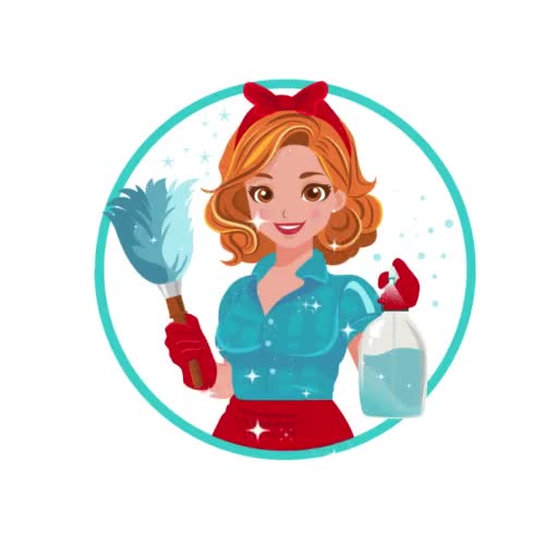 Digital Download of a Cleaning Female Character - Maid Cartoon Character - Housekeeper Illustration - Video thumbnail 4