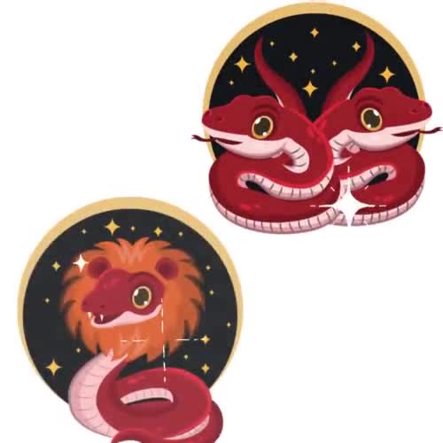Snake Horoscope 2025 Illustration - Digital Download Files - Snake Zodiac - Cartoon Horoscope - Video thumbnail 4