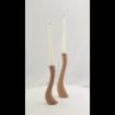 Wood Candle Holder Set of 2 Wood Candlesticks Wooden Candlestick Holder  Wood Pillar Candle Holders Wood Scandinavian Candlesticks 